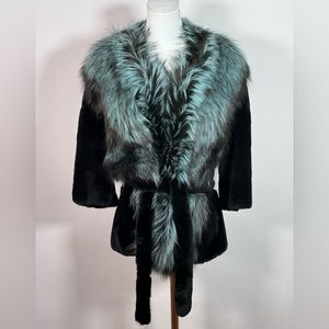 EUC - SASSOFONO Natural Faux Fur Foxy Coat